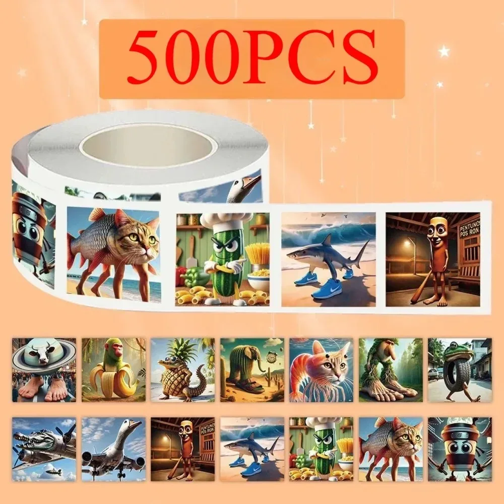 / 500 قطعة ملصقات الحيوانات مجردة تونغ تونغ صحور الإيطالية Brainrot الحيوانات الكرتون ملصق مائي DIY الأمتعة كأس الهاتف الغيتار ألعاب أطفال #1