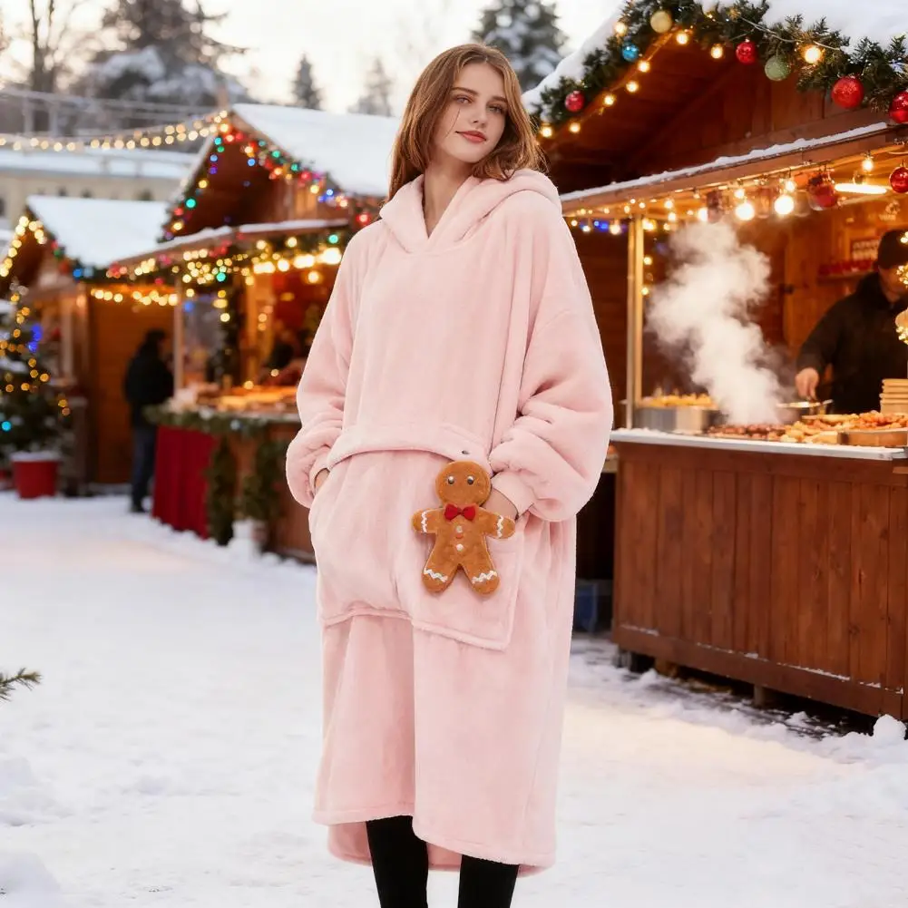 USB Verwarmde Pluche Trui Gewaad Fleece Deken Sweatshirt Dames Winterdeken Hoodie Oversized Warme Draagbare Dekens