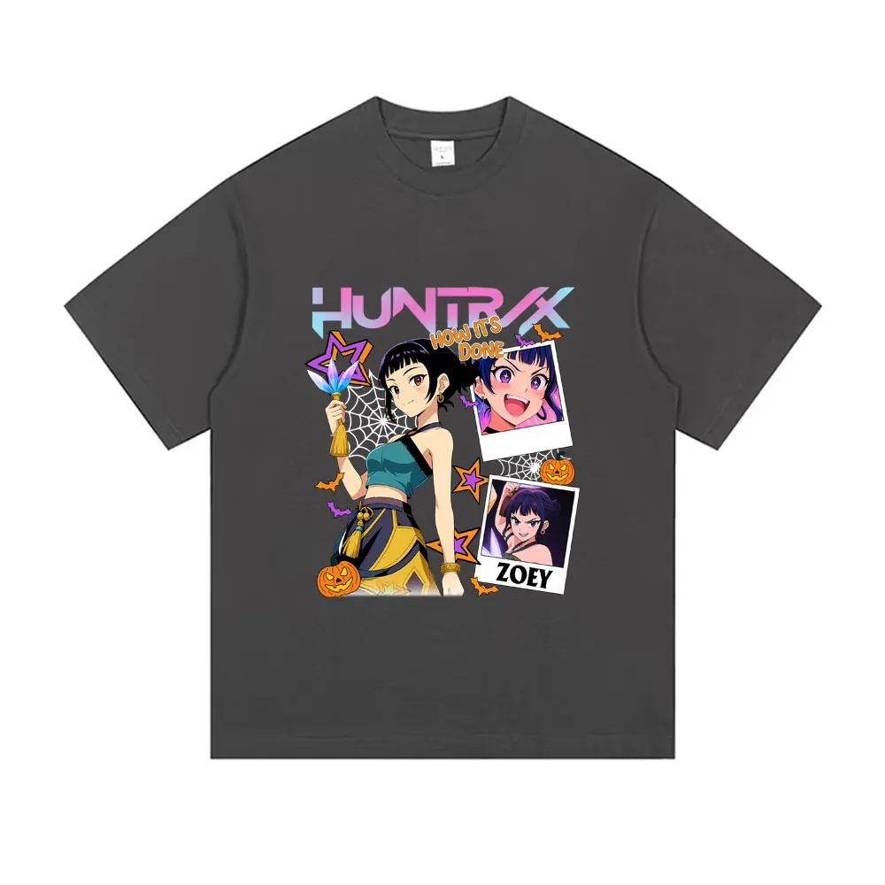 Kpop شيطان الصيادين زوي الجرافيك تي شيرت الذكور عيد الميلاد هالوين نمط الشارع الشهير الرجال المرأة عادية لينة القطن تي شيرت بلايز #3
