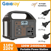 Gaiaray 100W Portable Power Station 110V 220V Outdoor LED Solar Generator 76.8Wh LiFePO4 Battery Charging Station for Camping