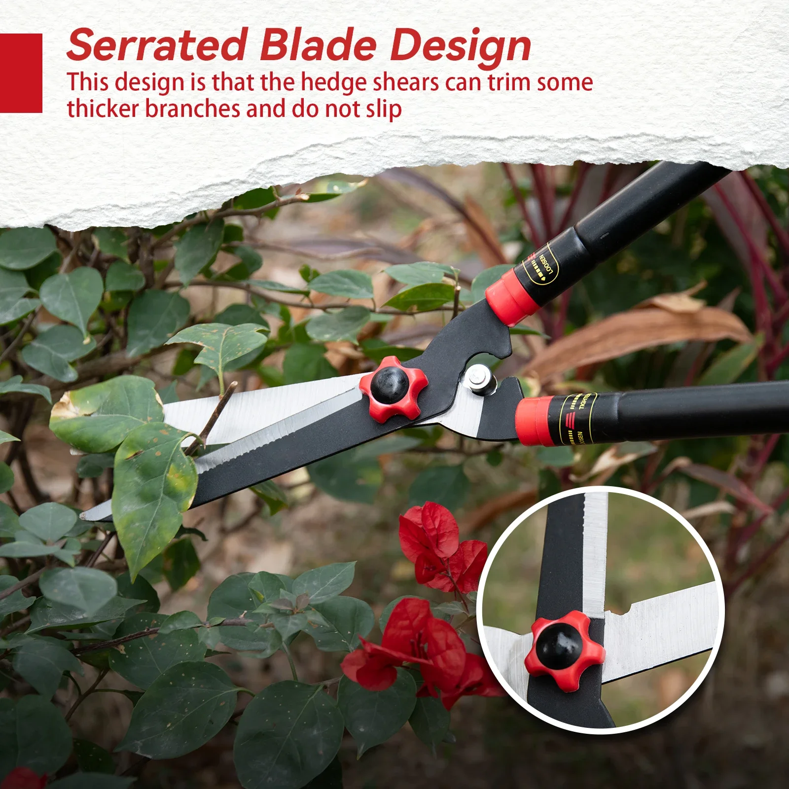 Garden Hedge Shears with Carbon Stainless Steel Sharpness Straight Elbow Tools Fruit Picking Household Weed Pruning Scissors