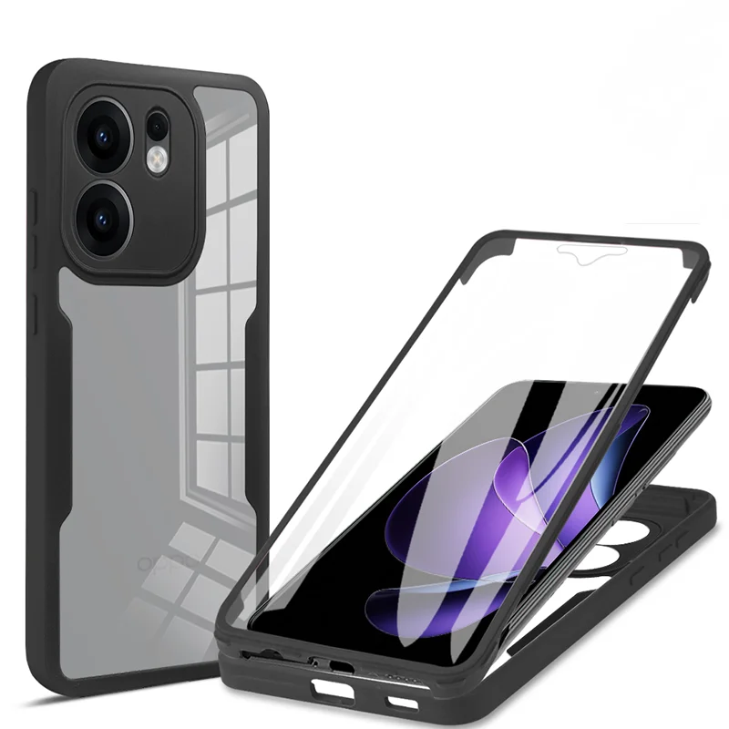 360 ° Полнозащитный чехол для телефона Realme C21 C21Y C25 C25Y C30 C33 C75 C75X, двухсторонний прозрачный противоударный чехол-бампер