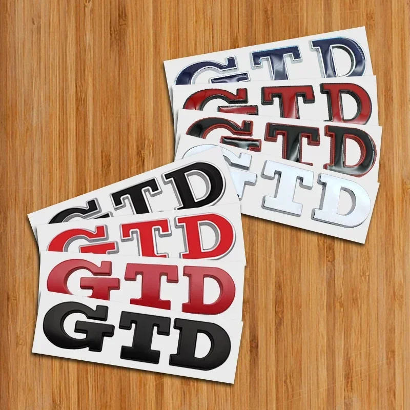 

1pcs 3D GTD metal Car logo letter sticker emblem tail door trunk sticker for Volkswagen VW Passat B5 B7 Polo Tiguan Golf Touran