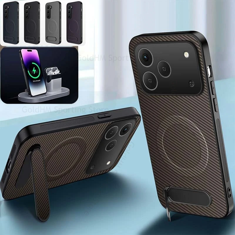 

For Infinix Note 60 Pro Luxury Fiber Texture Protection Case For INFINIX Note 50s 40 50 Pro Plus Edge Soft Hidden Bracket Cover