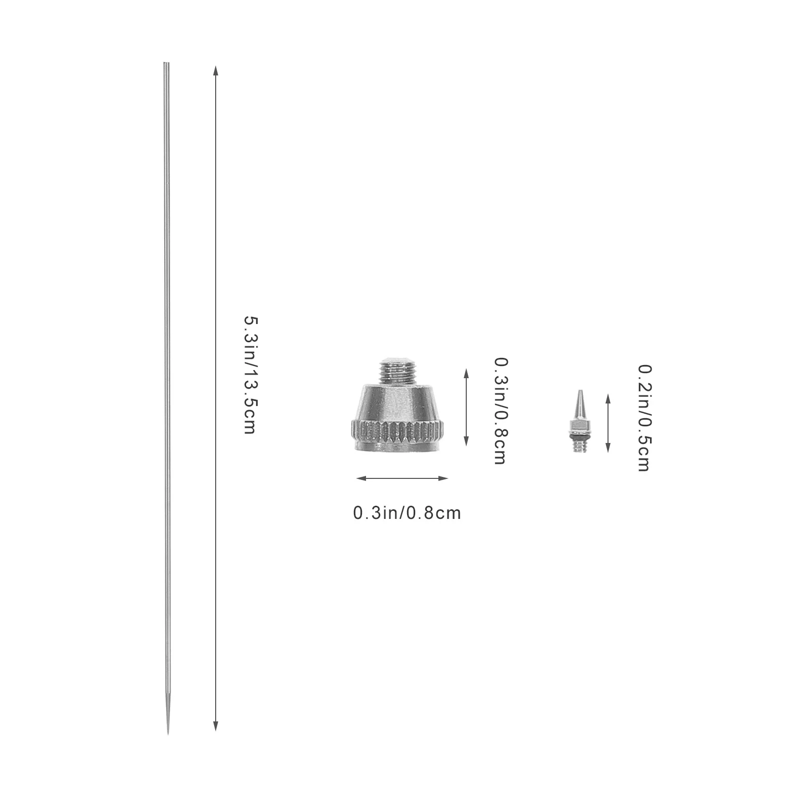 1 Set Suku Cadang Pengganti Jarum Nosel Airbrush Ujung Tembaga Murni Baja Tahan Karat Kelas Tinggi untuk Alat Perbaikan Penyemprot Profesional