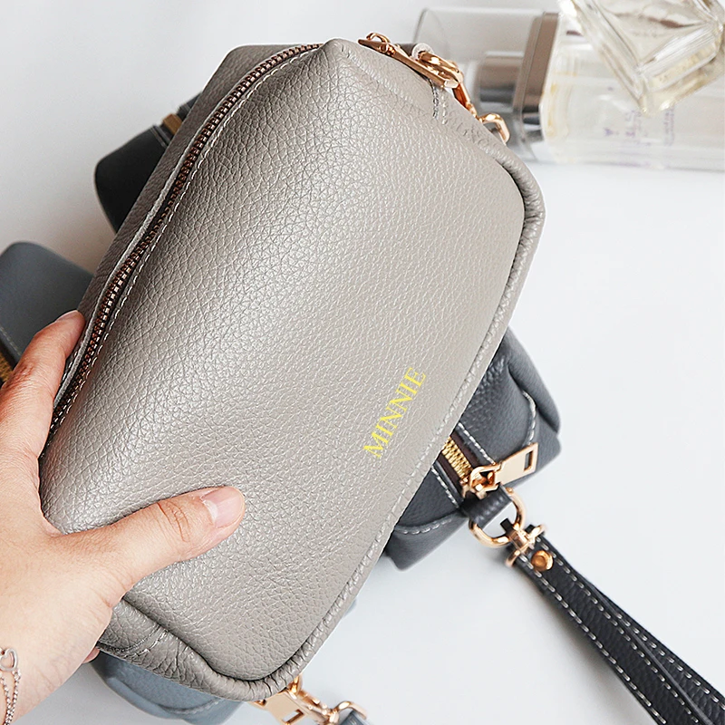 Custom Letters Large Capacity Wrist Clutch Bag Zipper Cow Leather Luxury Phone Purse Travel Cosmetic Bag Wallet Storage Bags