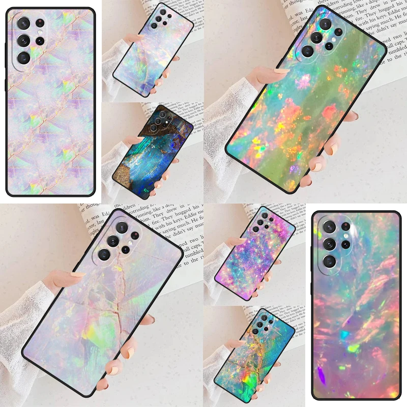 Opal Agate Marble Stone skin Phone Case For Samsung Galaxy S24 S23 S22 S21 Ultra S10 Note 10 Pro S20 Plus FE S9 S8 Cover