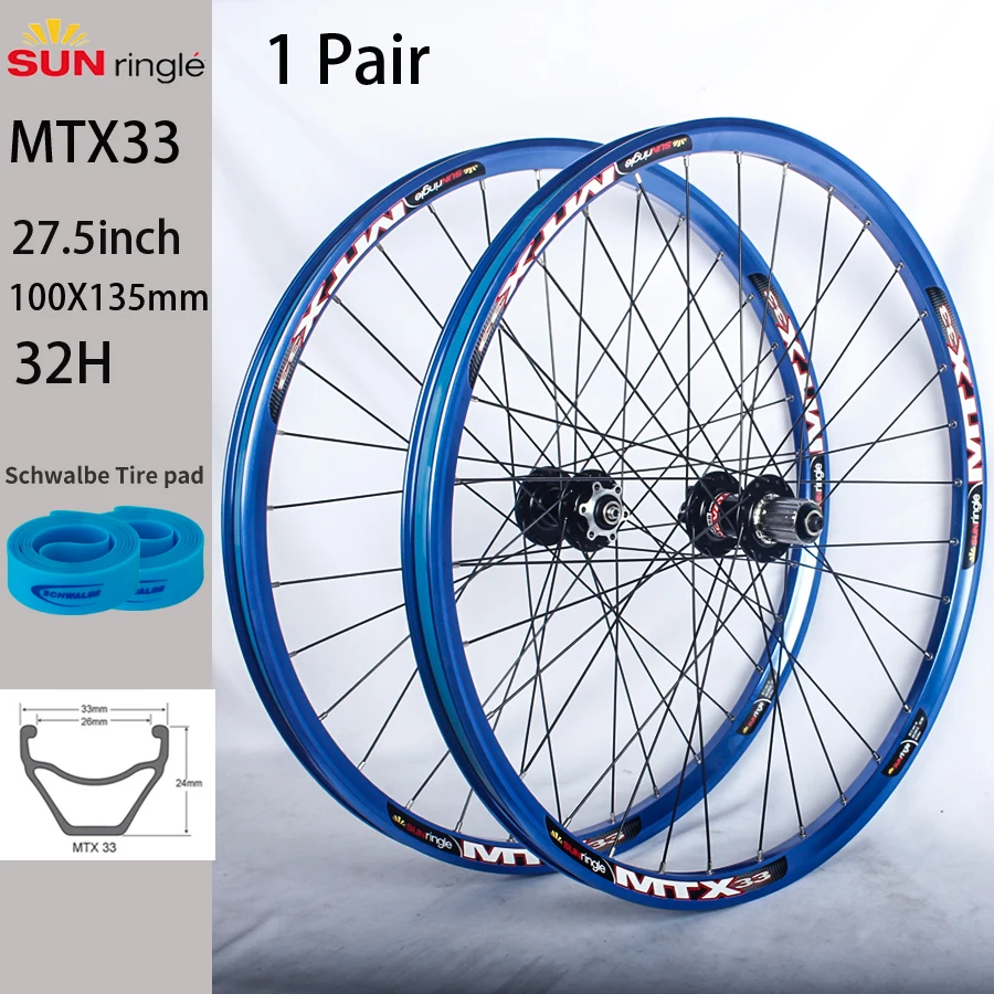 Sunringle 27.5inch Mountain bike wheel set MTX33 MTB Aluminum