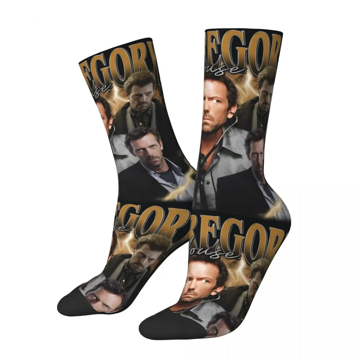 

Dr. Gregory House Retro Fan Art Funny Stockings Printed Socks Spring Anti Sweat Socks Women Men Outdoor Medium Soft Socks