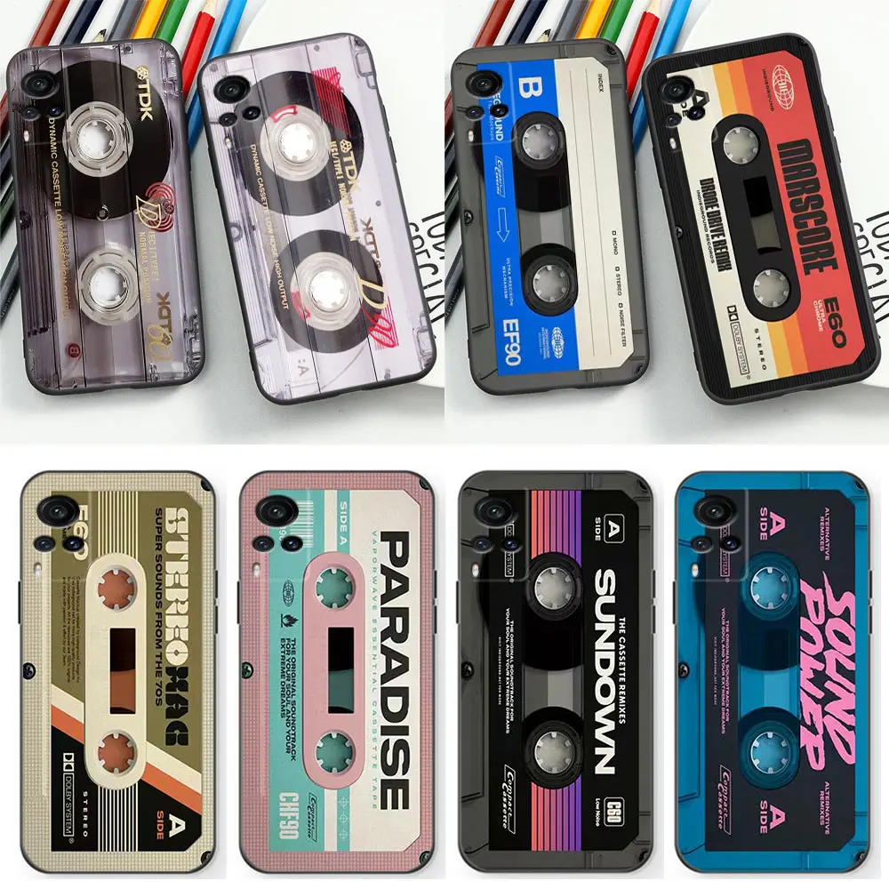 Magnetic Radio tape Cassette Phone Case For VIVO V29 V29E V27 V27E V25 V23 V23E V21 V21E V20 X90 X80 X70 X60 X50 Pro 4G 5G Cover