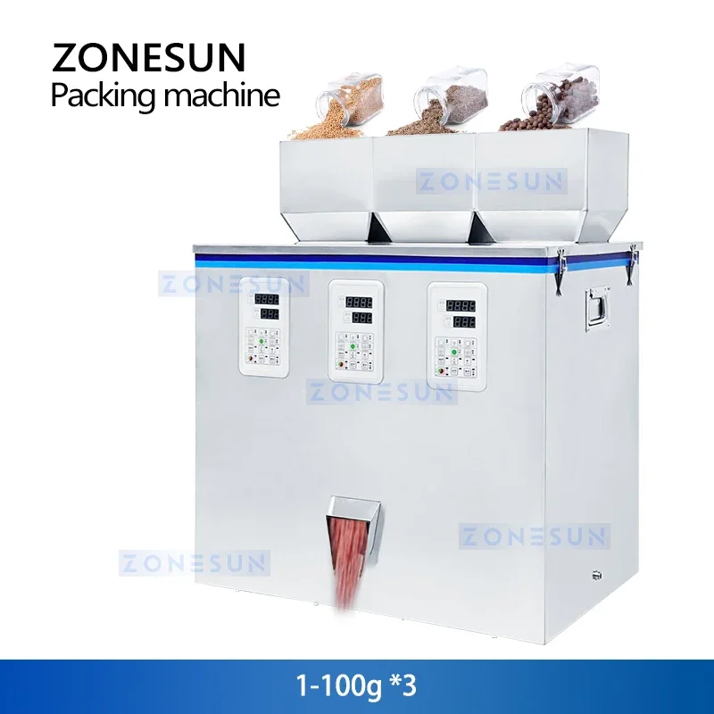 ZONESUN Digital Control Particle Beans Nuts Rice Weigher Filling Machine Granule Packing Equipment ZS-GWF3