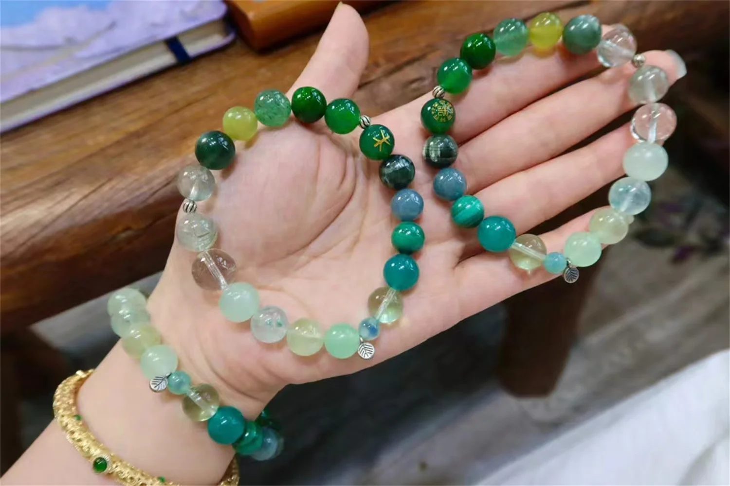 1pcs/lot Natural Crystal Bead Bracelet The five elements of wood water fire earth are conceived and designed Live Streaming