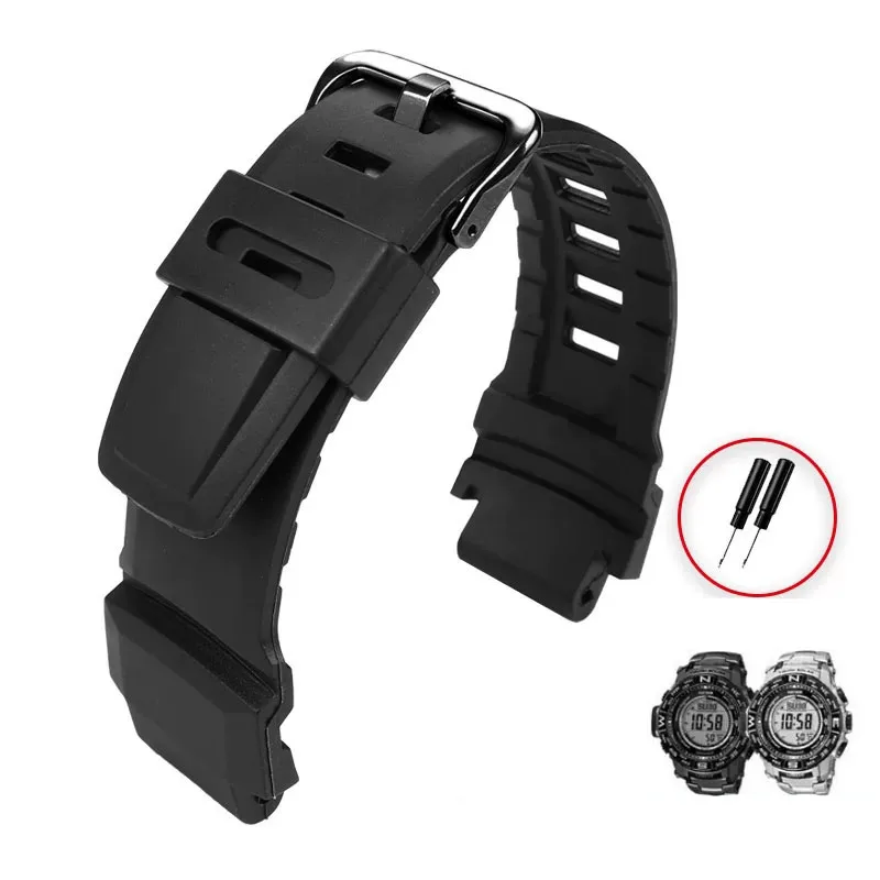 18mm Rubber Watch Strap Accessories for Casio Proterk Series PRG-250 260 280 500 510 550 Replacement Waterproof Watchband
