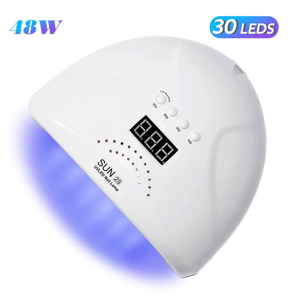 48W UV LED Lamp for Nails 30 LEDs Nail Dryer with 4 Timer Settings UV Light Cabin for Nails Gel Manicure Lamp Nail Salon Tools