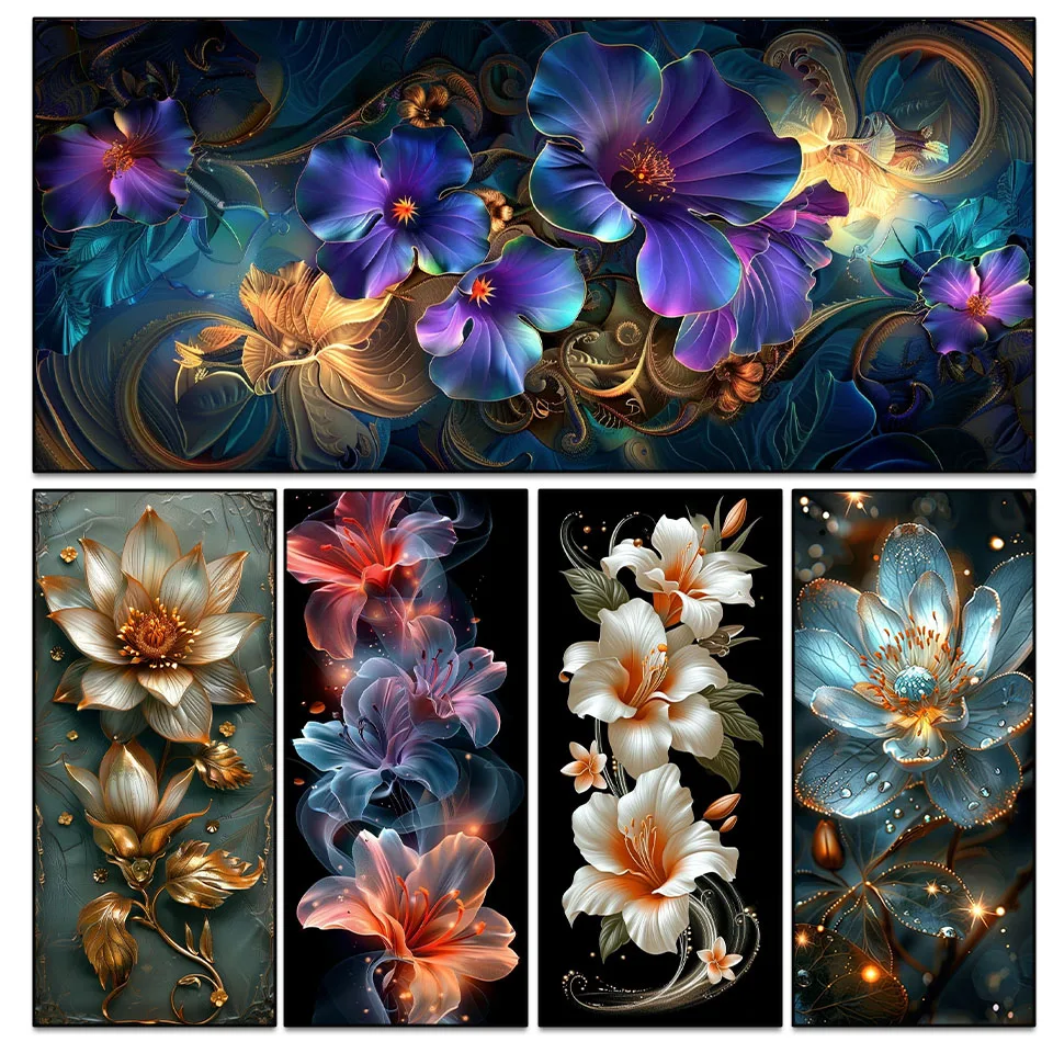 Painting Diamond Nouveau 2025 DIY Huge Exotic Flowers Cross Stitch Kit 5D Square Round Rhinestones Mosaic Home Wall Decor Gift