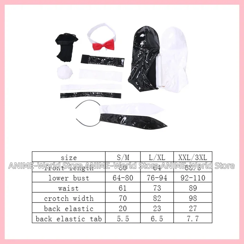 Enoshima Junko 코스프레 의상 게임 Danganronpa 코스프레 화이트 블랙 버니 걸스 선물 할로윈 의상 전체 옷