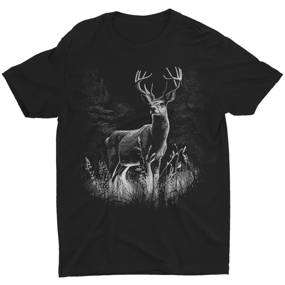 Deer T-Shirt Forest Funny Wild Animal Nature Woods T Shirt Men's Tee GraphicLuxury Brand