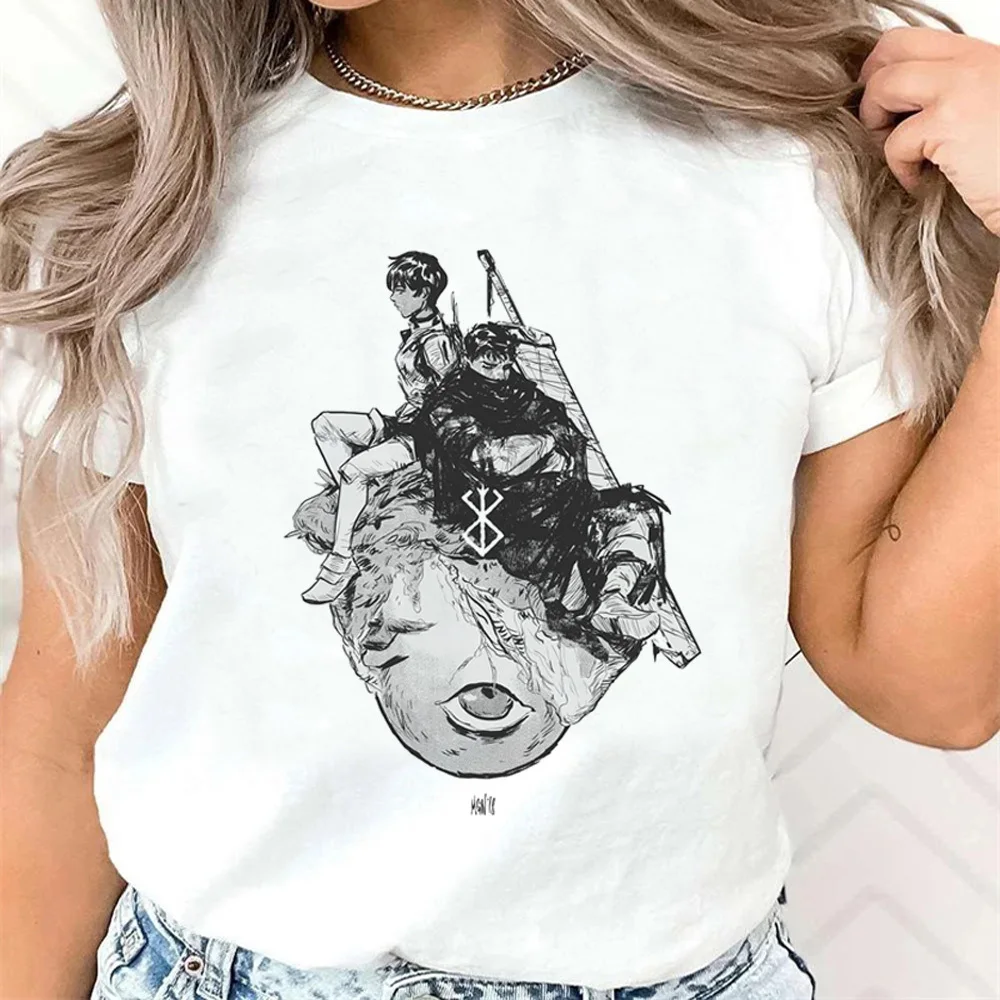 Berserk shirt women anime kawaii Psychedelic Retro Breathable top tees korean clothes harajuku Graphic Pop Culture Pastel