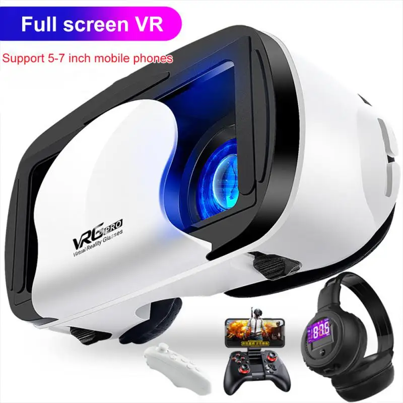 VRG Pro 3D VR Glasses Virtual Reality Full Screen Visual Wide-Angle VR Glasses For 5 To 7 inch Smartphone Devices oculus quest 2