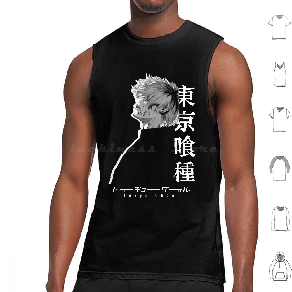 Kaneki Ken Classic Tank Tops Print Cotton Tokyo Ghoul Manga Anime Kaneki Ken Tokyo Ghoul Shonen Seinen Aesthetic Anime