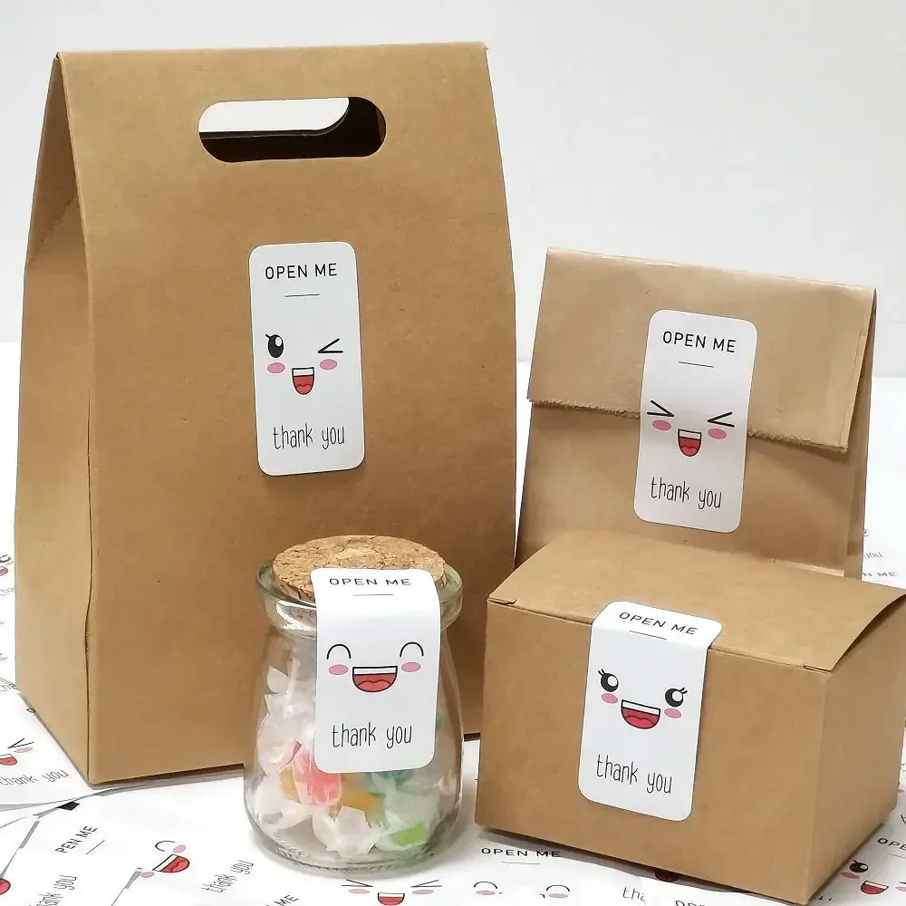 40-100 ピース/パックかわいいオープンミーステッカー中小企業包装装飾封筒シール配送ステッカーのラベルに感謝します