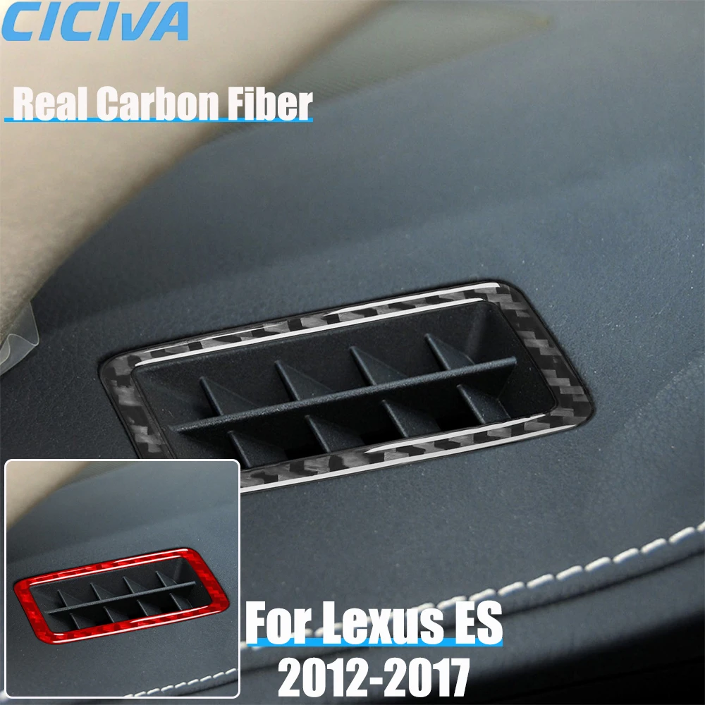 

Real Carbon Fiber Car Accessories Dashboard Air Vent Trim Decorative Cover Soft Sticker For Lexus ES250 ES300h ES350 2012-2017