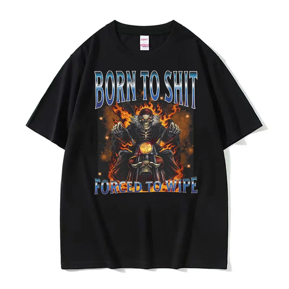 

Funny Meme Retro Skeleton Biker Graphic T Shirts Men Women Vintage Gothic Clothes T-shirts Short Sleeve Oversized Comfort Tshirt