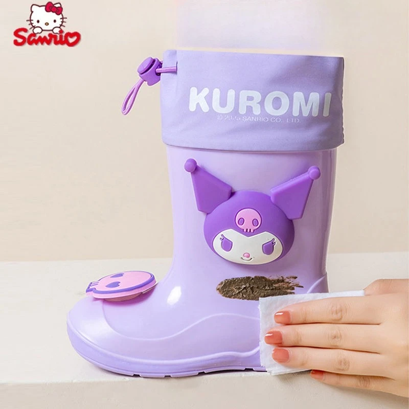 Sanrio series rain boots Cinnamoroll Hello Kitty Kuromi My melody Anime Kawaii children's rain boots new anti-slip water boots