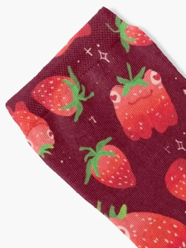 Strawberry frogs repeating pattern Socks shoes short Christmas Socks Male Women's