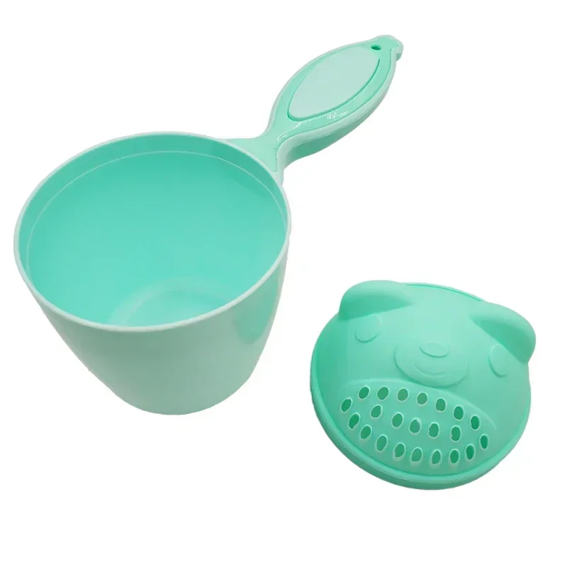 Gorros de baño de dibujos animados para bebés, taza de champú para niños, cucharas de ducha para niños, taza para lavar el cabello, herramienta de