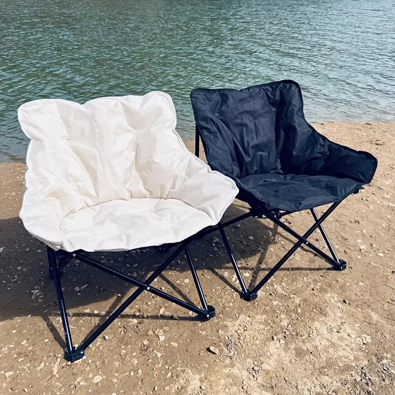 Thickened Camping Chair Outdoor Seating Portable Folding Chair Beach Seating Low-Back Courtyard Recliner Garden Supplies