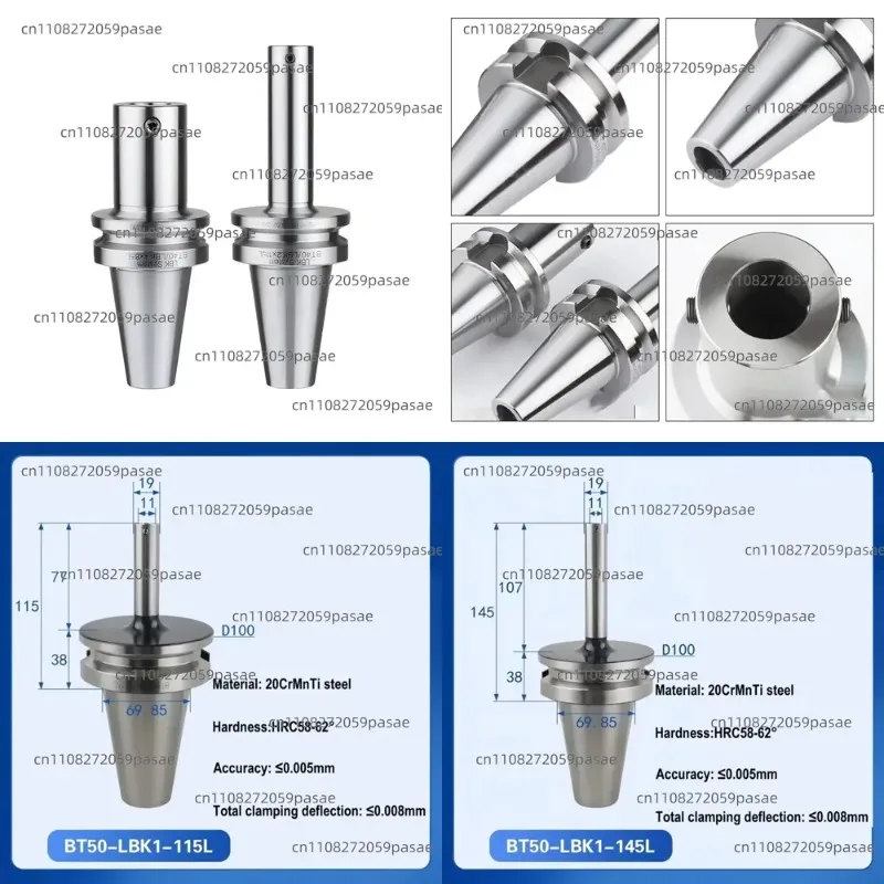 BT50-LBK1-115L High Precision Collet Collet | BT50 Shank for LBK1-LBK6 Boring Head and 2-Blade Boring
