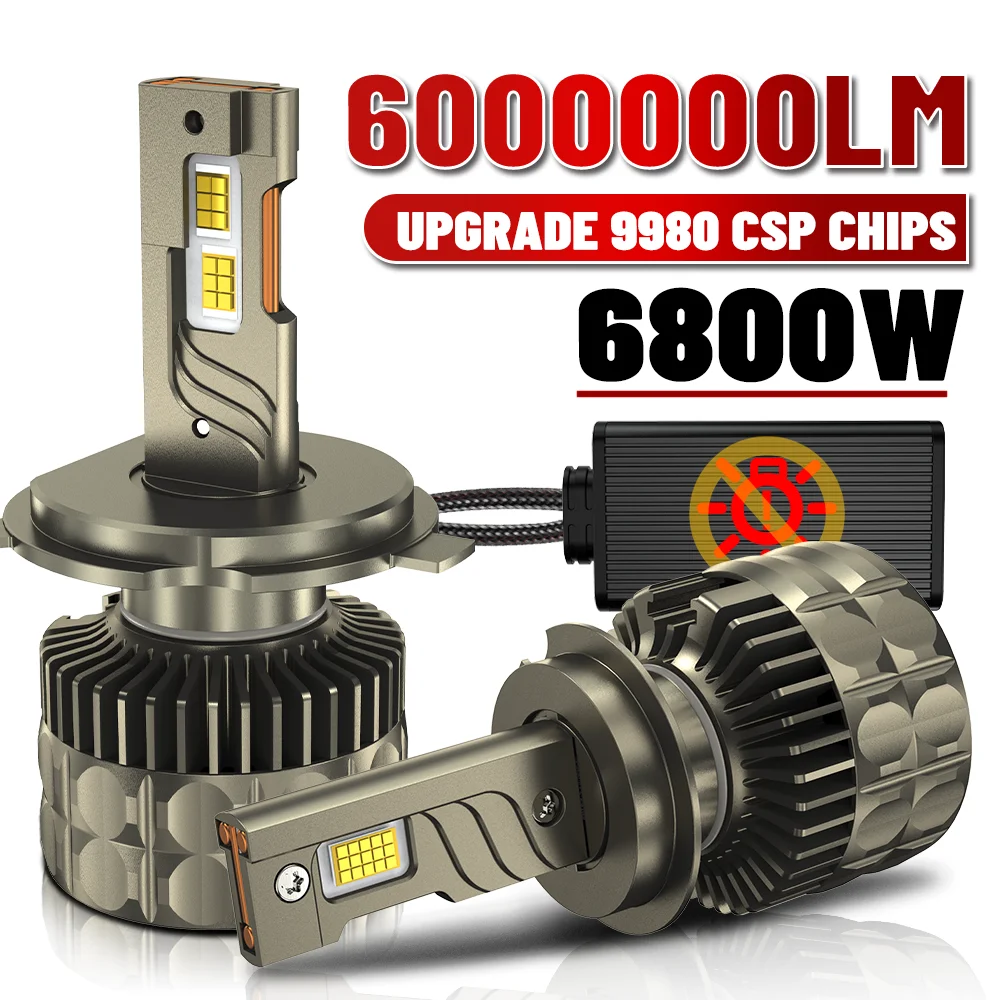 

6800W H7 H4 H11 LED Headlights CANBUS H8 9005 9006 9012 HB3 HB4 H9 6000000LM 30PCS 9054 Chips Turbo Car Auto Headlamp 6000K 12V
