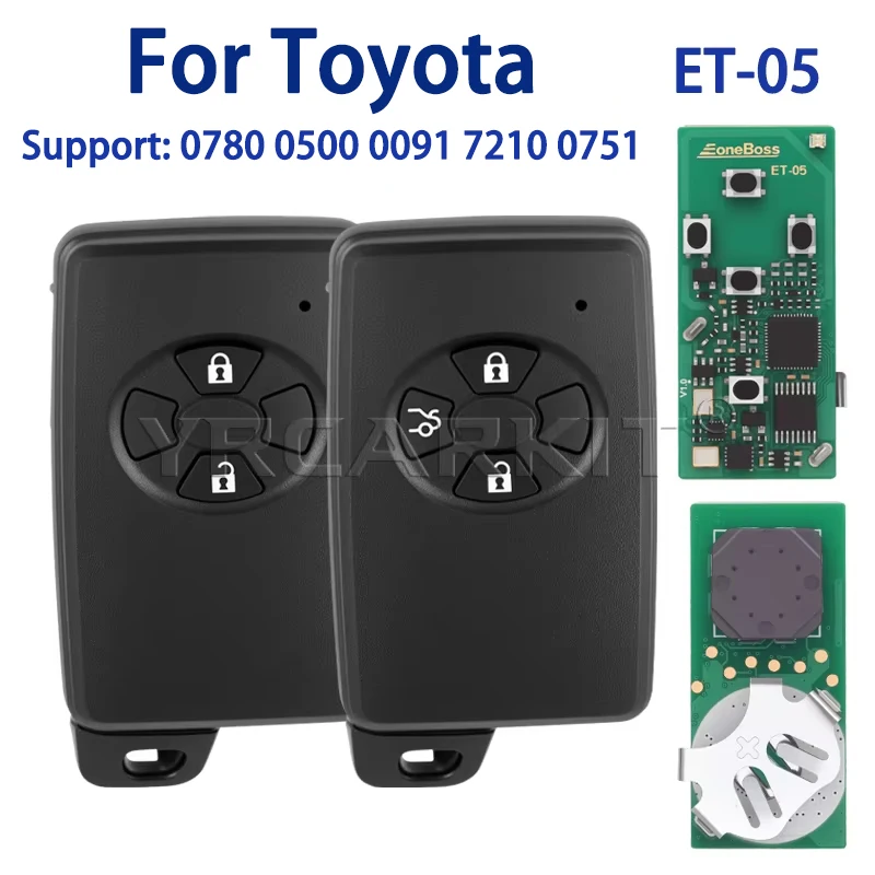 EoneBoss ET-05 Smart Remote Key Fob For Toyota Rav4 Auris Previa 4D 8A Chip Keyless Entry Fit Board 0780 0500 0091 7210 0751