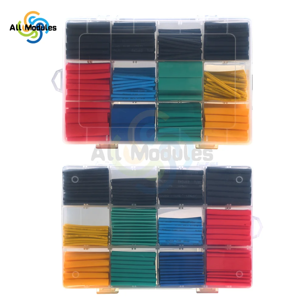 530Pcs Polyolefin Shrinking Assorted Heat Shrink Tube Wire Cable Insulated Sleeving Tubing Set with Box