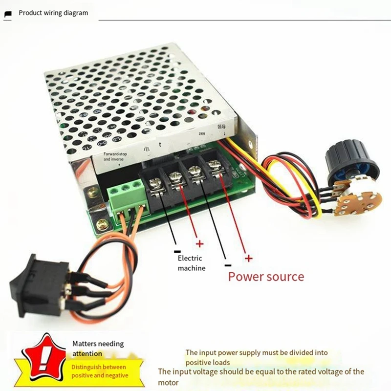 PWM DC Motor Speed Regulator Controller 12V24V36V48V Motor Forward And Reverse Switch Forward And Reverse Switcher 40A, Durable