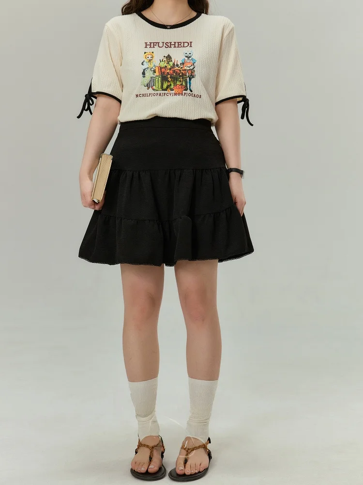

plus Size High Waist A-Line Skirt Summer New Style Fluffy Cake Skirt Slimming Short Skirt for plus Size Women