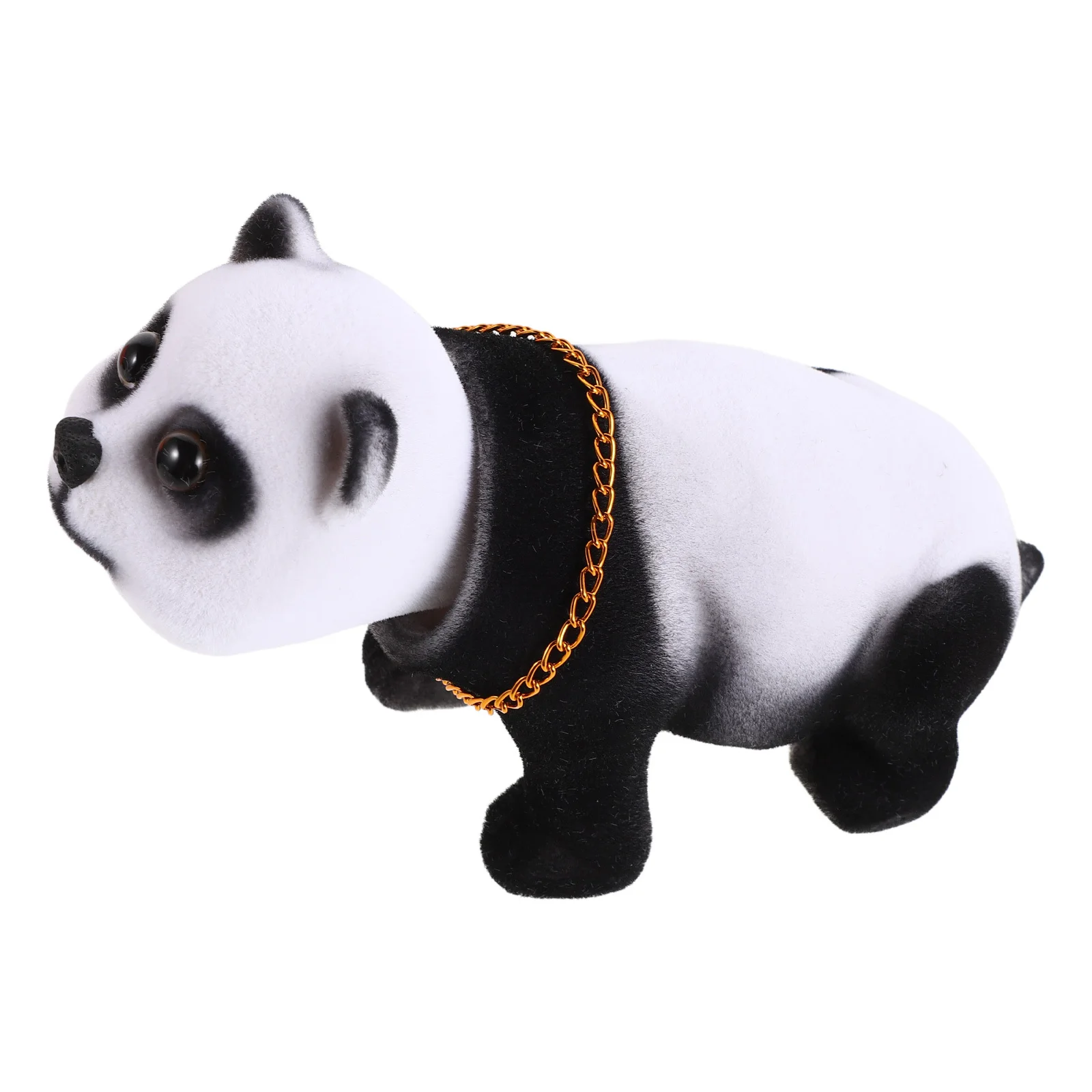 

Shaking Head Panda Dashboard Bobblehead - Flocking Resin Car Ornament for Auto Interior - Nodding Animal Sculpture Decorative