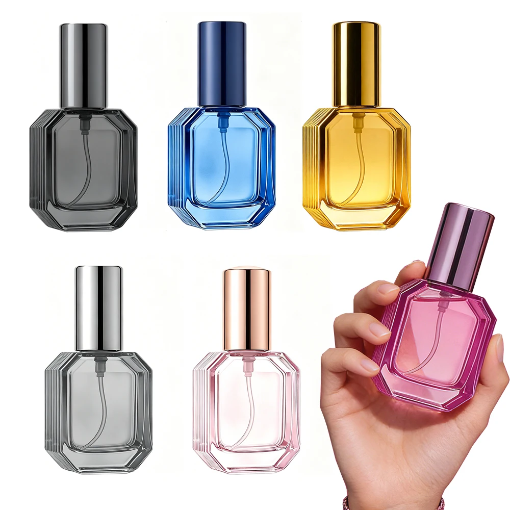 Atomizador de Perfume de Vidrio Premium de 10 ml, Botella de Spray Recargable de Lujo, Envase Portátil de Viaje para Muestras de Perfume y Fragancias