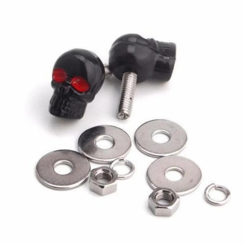 License Plate Screw Security Steel Motorcycle Skull Shape Bolt Motorcycle Decorative Screws Motorbike Number Plate Fixing Kit