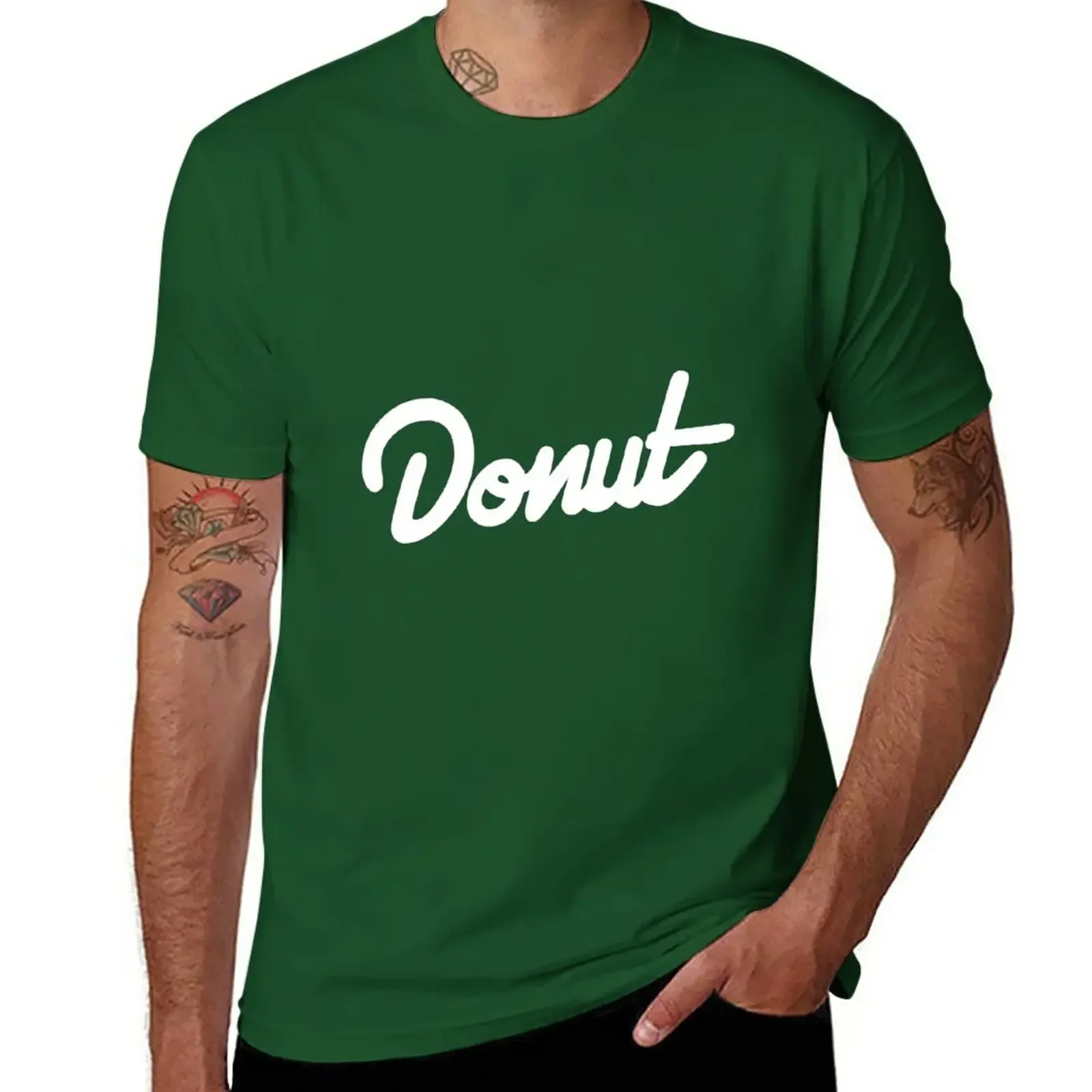 Donut Media M-erch Donut T-shirt para homens, roupas hippie, animal print, meninos, liso, engraçado, tops e camisetas, novo