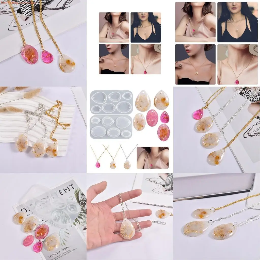 

G92D Oval Teardrop Shapes Resin Mold Earring Pendant Silicone Mold for Jewelry Making