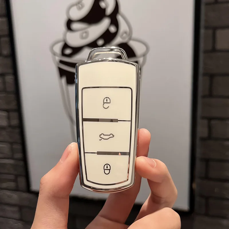 موضة جديدة حافظة مفاتيح السيارة من البولي يوريثان لسيارة Volkswagen VW CC Passat B6 B7 Passat 3C CC Maogotan R36 B5 B7L حامي اكسسوارات السيارات #1