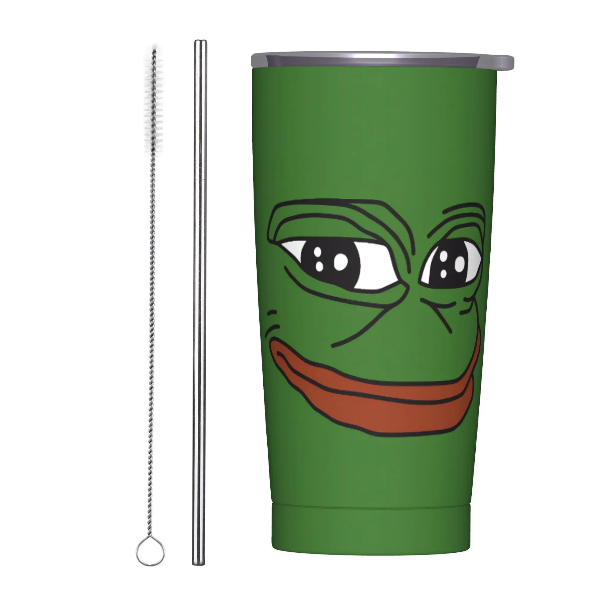 Sad Pepes Frog Tumbler Vacuum Insulated Stupid Meme Coffee Cups Vacuum Flask Double Wall Mug Hot Cold Drink, 20oz