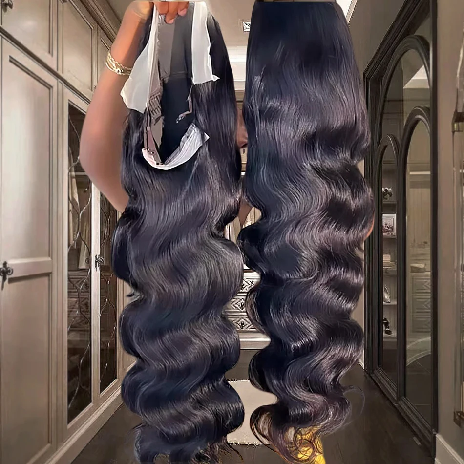 

30 34 дюймов 13x4 Глубокая волна Hd Человеческие волосы Кружевной фронтальный парик 360 Объемная волна Парики из человеческих волос для чернокожих женщин Бесплатная доставка Вьющиеся парики