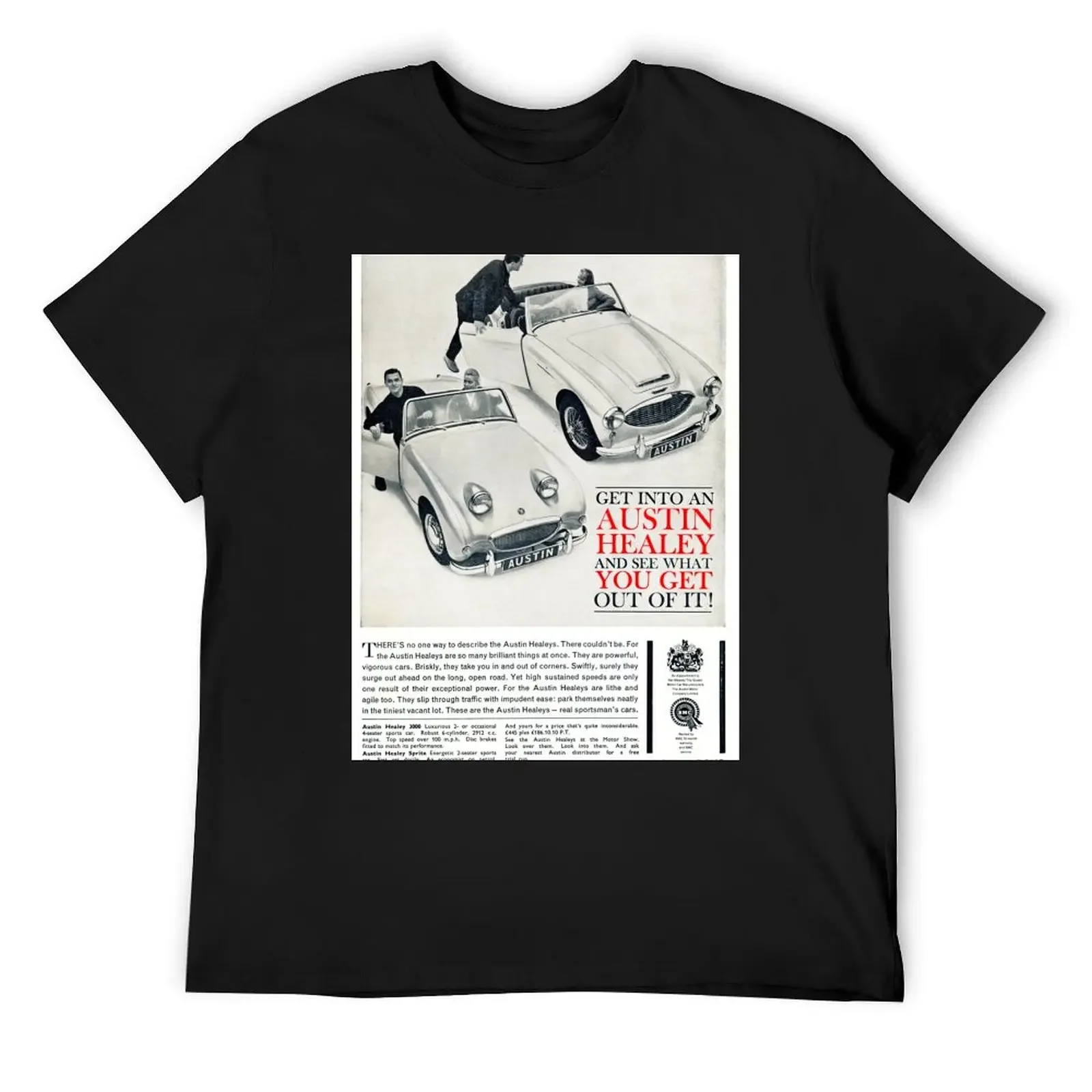 Vintage Austin Healey advert T-Shirt animal prinfor boys Blouse kawaii clothes men t shirt