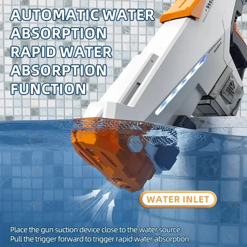 Summer New Electric Water Gun Automatic Suction High-pressure Water Gun Swimming Pool Beachs Water Multi-Function Water Gun Toys