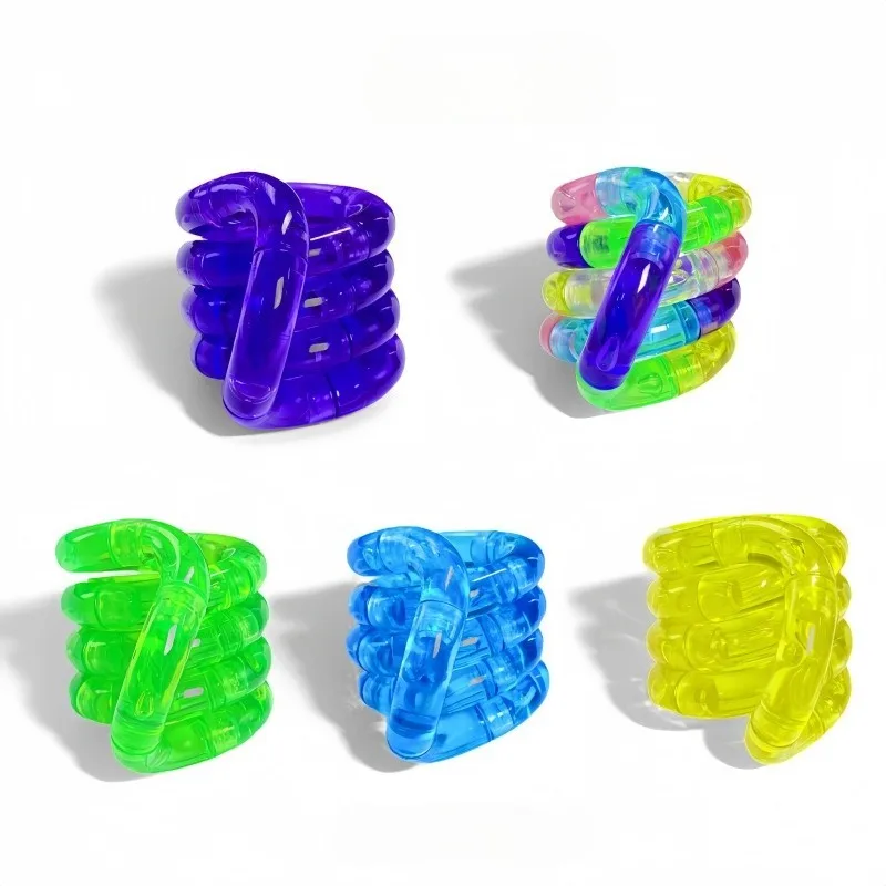 Crystal Deformable Rope Stress Relieving Toy Fun and Educational Deformation Rope Knot Pressure Anti Stress Toys for Kids