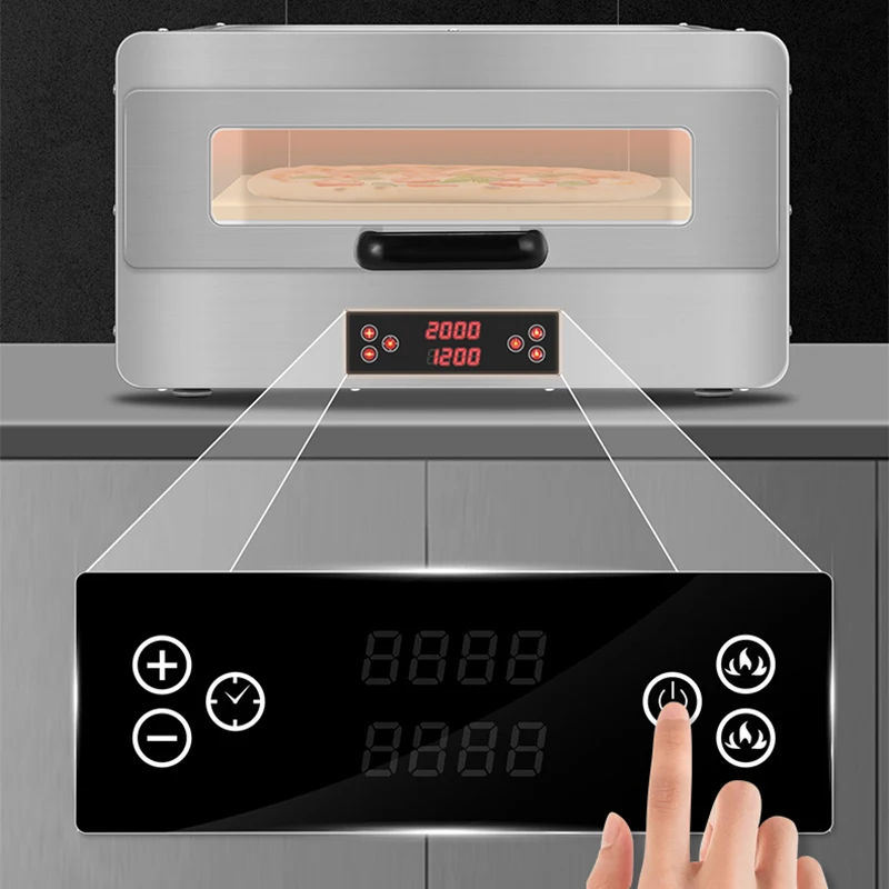 Horno inteligente de 3200W, máquina de horno de Pizza con calefacción 3D, máquina de Pizza multifuncional para el hogar de acero inoxidable 0-400 ℃