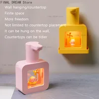New Automatic Soap Dispenser Cute Pet Wall Mounted Touchless Sensor USB Charging Cartoon Foam Hand Washing Tools 400ML Kitchen
